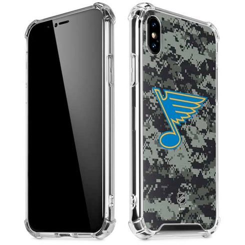 NHL St. Louis Blues Camo iPhone XS Max Clear Case