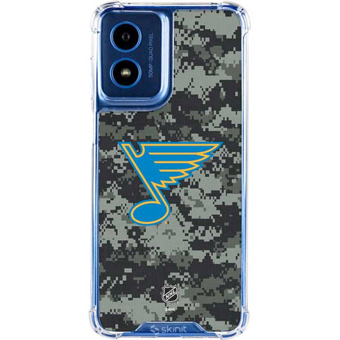NHL St. Louis Blues Camo Moto G 5G (2024) Clear Case