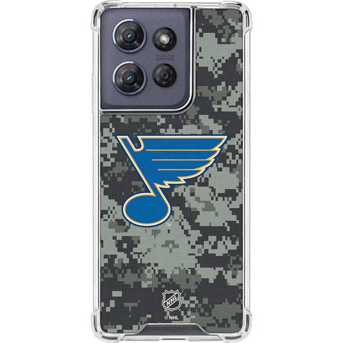 NHL St. Louis Blues Camo Moto G 5G (2025) Clear Case