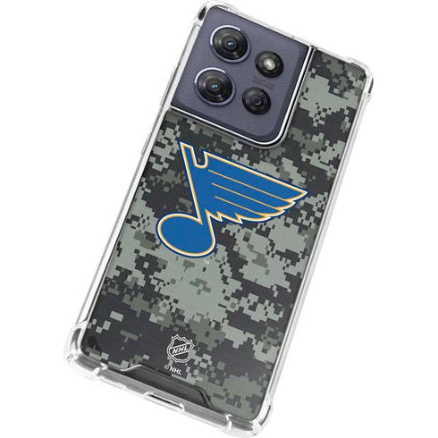 NHL St. Louis Blues Camo Moto G 5G (2025) Clear Case