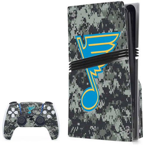 NHL St. Louis Blues Camo PS5 Pro Disk Bundle Skin