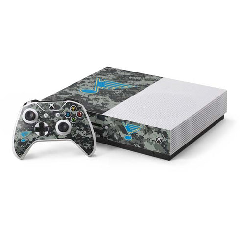 NHL St. Louis Blues Camo Xbox One S Console and Controller Bundle Skin