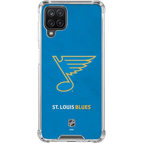 NHL St. Louis Blues Distressed Galaxy A12 Clear Case