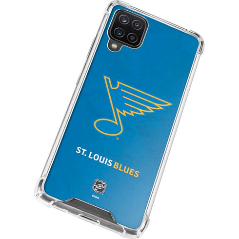 NHL St. Louis Blues Distressed Galaxy A12 Clear Case