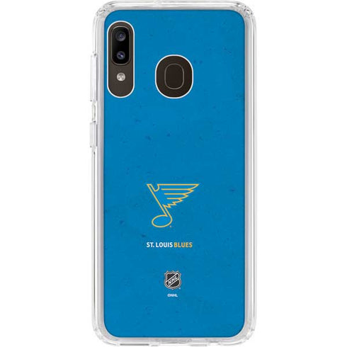NHL St. Louis Blues Distressed Galaxy A20 Clear Case
