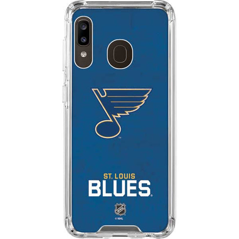 NHL St. Louis Blues Distressed Galaxy A30 Clear Case