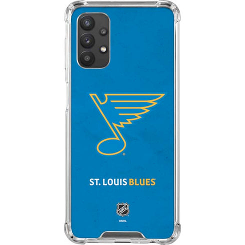 NHL St. Louis Blues Distressed Galaxy A32 5G Clear Case