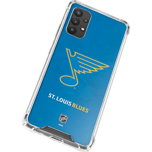 NHL St. Louis Blues Distressed Galaxy A32 5G Clear Case