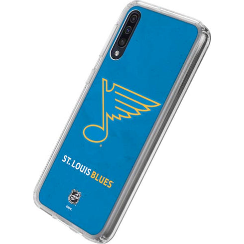 NHL St. Louis Blues Distressed Galaxy A50 Clear Case