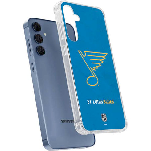 NHL St. Louis Blues Distressed Galaxy A55 5G Clear Case