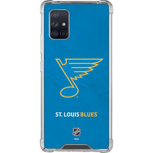 NHL St. Louis Blues Distressed Galaxy A71 5G Clear Case