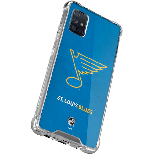 NHL St. Louis Blues Distressed Galaxy A71 5G Clear Case
