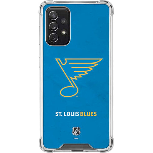 NHL St. Louis Blues Distressed Galaxy A72 5G Clear Case