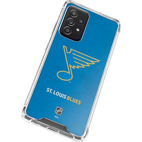 NHL St. Louis Blues Distressed Galaxy A72 5G Clear Case