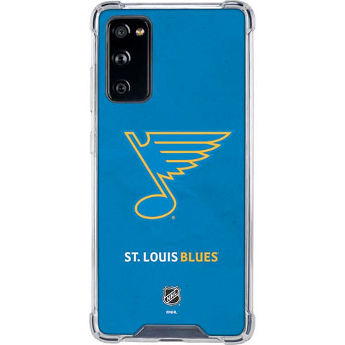 NHL St. Louis Blues Distressed Galaxy S20 FE Clear Case