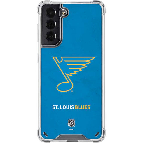 NHL St. Louis Blues Distressed Galaxy S21 5G Clear Case
