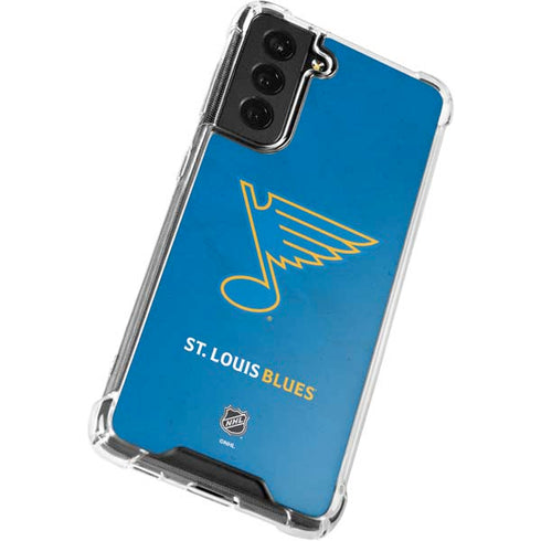 NHL St. Louis Blues Distressed Galaxy S21 FE Clear Case