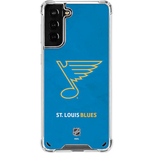 NHL St. Louis Blues Distressed Galaxy S21 Plus 5G Clear Case
