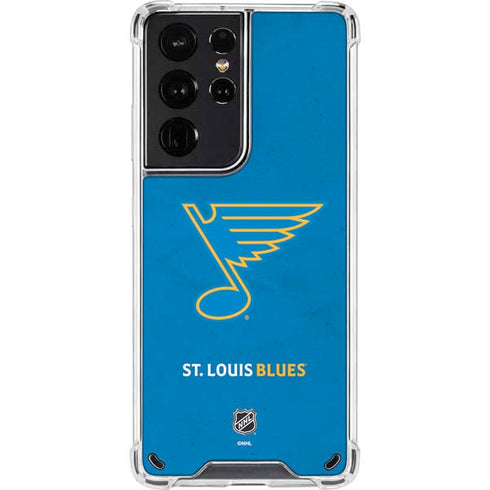 NHL St. Louis Blues Distressed Galaxy S21 Ultra 5G Clear Case