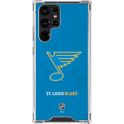 NHL St. Louis Blues Distressed Galaxy S22 Ultra Clear Case