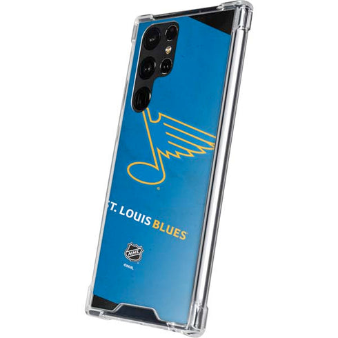 NHL St. Louis Blues Distressed Galaxy S22 Ultra Clear Case