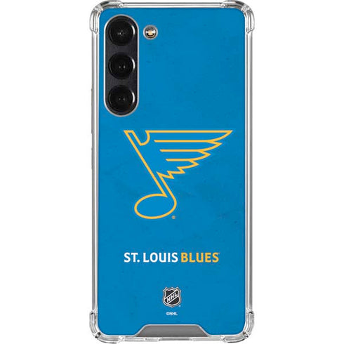 NHL St. Louis Blues Distressed Galaxy S23 FE Clear Case