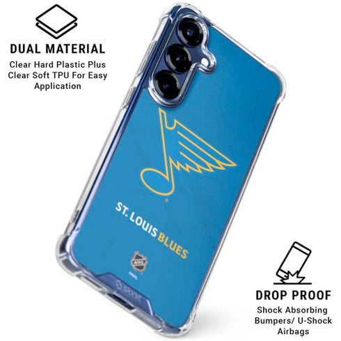 NHL St. Louis Blues Distressed Galaxy S25 Plus Clear Case