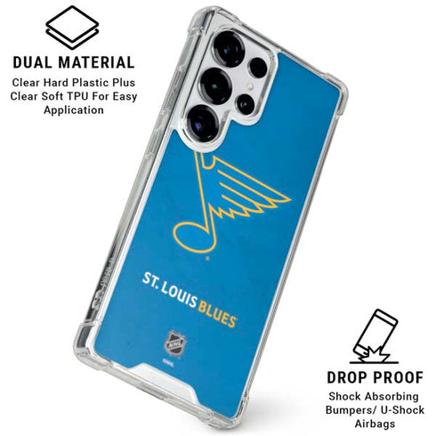 NHL St. Louis Blues Distressed Galaxy S25 Ultra Clear Case