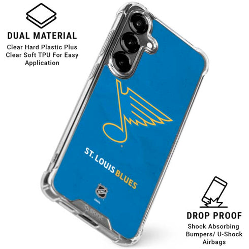 NHL St. Louis Blues Distressed Galaxy S26 Clear Case