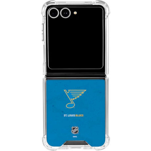 NHL St. Louis Blues Distressed Galaxy Z Flip7 Clear Case