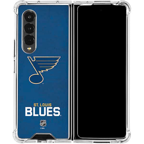 NHL St. Louis Blues Distressed Galaxy Z Fold4 5G Clear Case