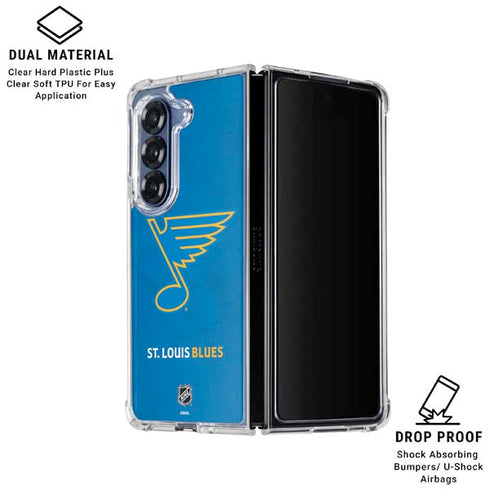 NHL St. Louis Blues Distressed Galaxy Z Fold7 Clear Case