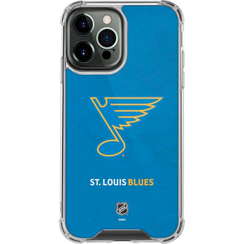 NHL St. Louis Blues Distressed iPhone 13 Pro Max Clear Case