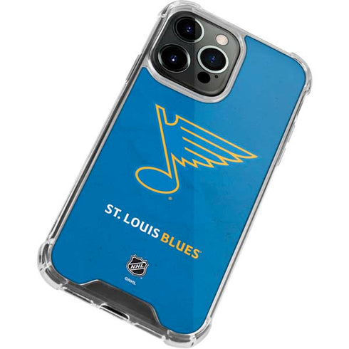 NHL St. Louis Blues Distressed iPhone 13 Pro Max Clear Case