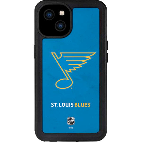NHL St. Louis Blues Distressed iPhone 15 Plus Waterproof Case