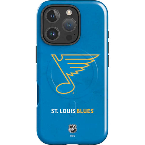 NHL St. Louis Blues Distressed iPhone 16 Pro Max Magsafe Impact Case