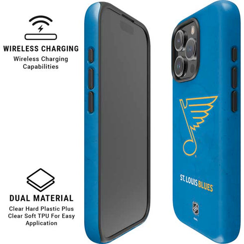 NHL St. Louis Blues Distressed iPhone 16 Pro Max Magsafe Impact Case