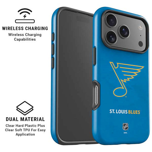NHL St. Louis Blues Distressed iPhone 17 Pro Max Magsafe Impact Case