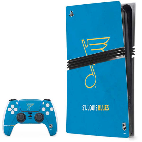 NHL St. Louis Blues Distressed PS5 Pro Bundle Skin