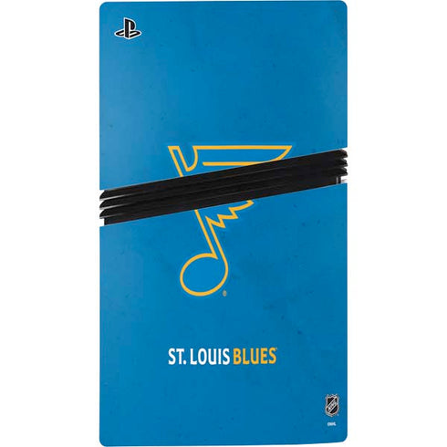 NHL St. Louis Blues Distressed PS5 Pro Disk Console Skin