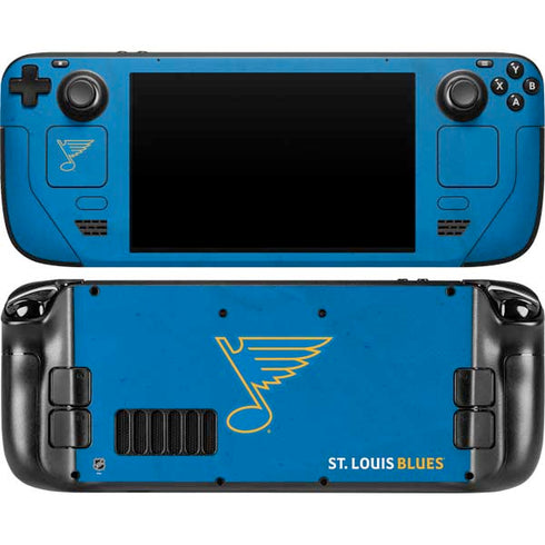 NHL St. Louis Blues Distressed Steam Deck Handheld Gaming Computer OLED Skin