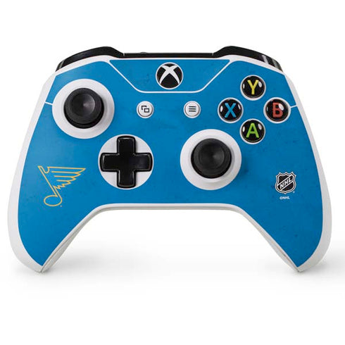 NHL St. Louis Blues Distressed Xbox One S Console and Controller Bundle Skin
