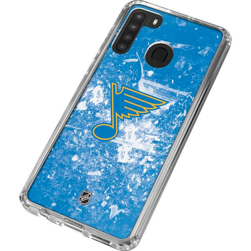 NHL St. Louis Blues Iced Galaxy A21 Clear Case