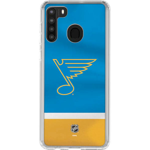 NHL St. Louis Blues Jersey Galaxy A21 Clear Case