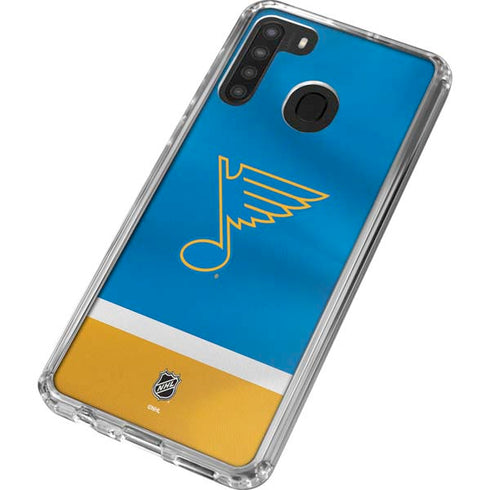 NHL St. Louis Blues Jersey Galaxy A21 Clear Case