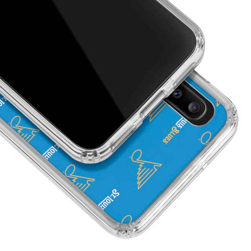 NHL St. Louis Blues Pattern Galaxy A20 Clear Case