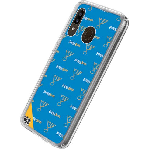 NHL St. Louis Blues Pattern Galaxy A20 Clear Case