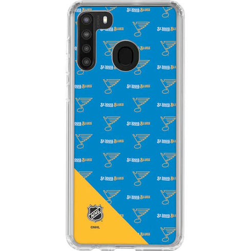 NHL St. Louis Blues Pattern Galaxy A21 Clear Case