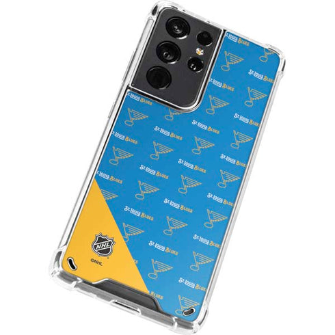 NHL St. Louis Blues Pattern Galaxy S21 Ultra 5G Clear Case