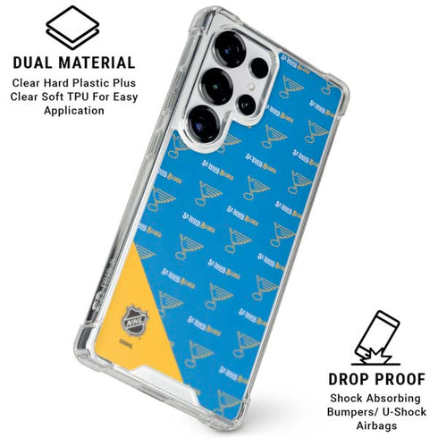 NHL St. Louis Blues Pattern Galaxy S25 Ultra Clear Case